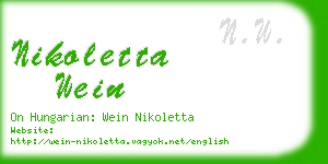 nikoletta wein business card